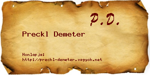 Preckl Demeter névjegykártya